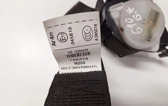Opel Insignia A Rear seatbelt 502XI511DR 1015X262 105X534