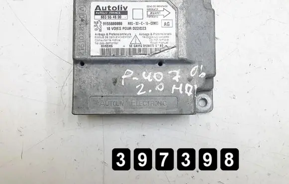 Peugeot 407 Airbag control unit/module 9655880880