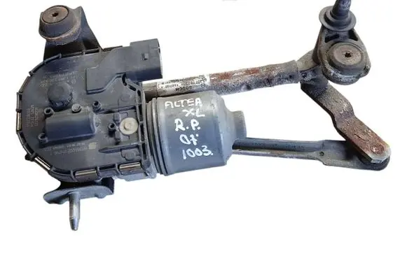 Front wiper linkage and motor