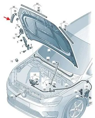 Volkswagen Golf Sportsvan Engine hood trim 510823709A