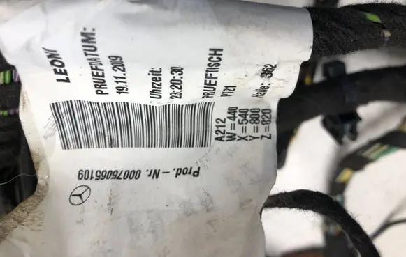 Mercedes-Benz E W212 Tailgate/trunk wiring harness 500000106 A0009977751