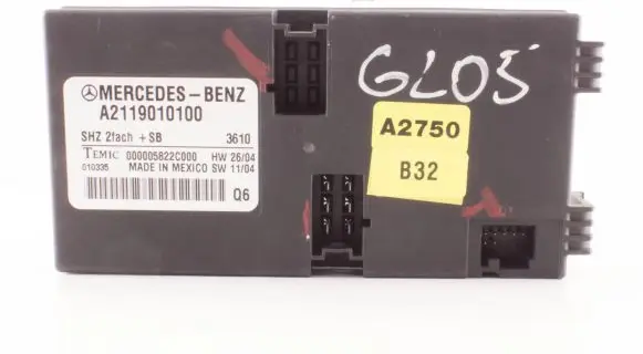 Mercedes-Benz GL X164 Seat heating relay A2119010100 000005822C000