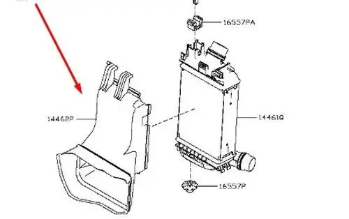 Nissan Micra K14 Intercooler air guide/duct channel 144625FA1A