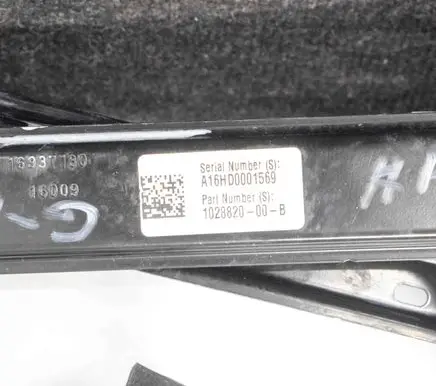 Tesla Model X Rear door window regulator with motor