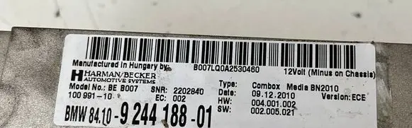 BMW 5 F10 F11 Bluetooth control unit module 924418801