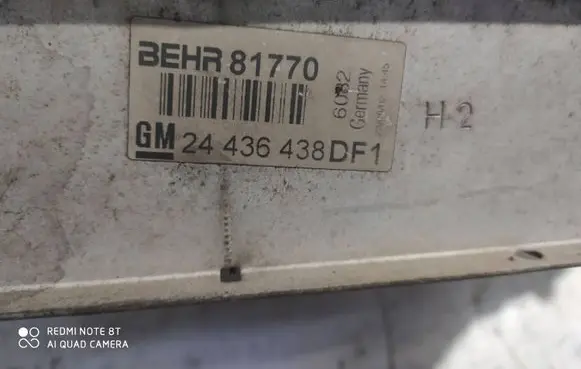 Opel Zafira A Intercooler radiator 24436438 81770