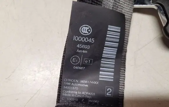 Citroen C5 Rear seatbelt 33035173 1000045 96561744XX