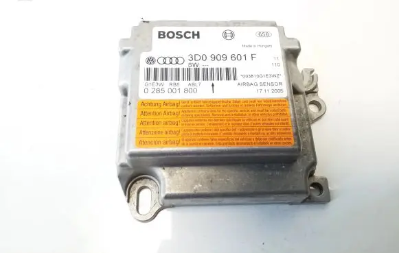 Volkswagen Touareg I Airbag control unit/module 3D0909601F 0285001800