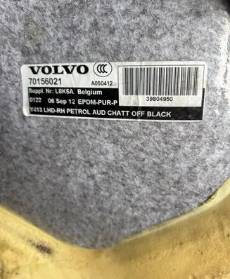 Volvo S60 Front floor carpet liner 39804950 A050412 70156021