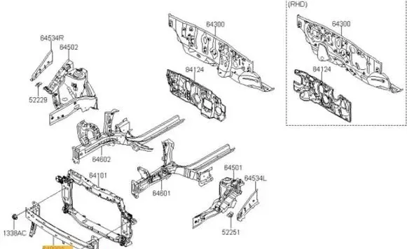 KIA Picanto Front bumper support beam 64900