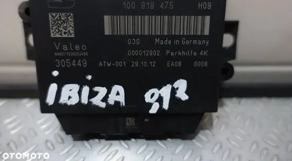 Seat Ibiza IV (6J,6P) Parking PDC control unit/module 6J0919475D 1Q0919475 000012902
