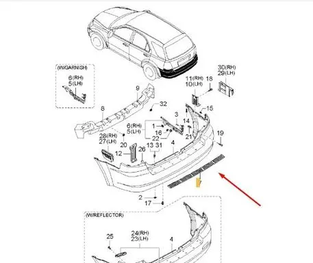 KIA Sorento Front bumper splitter molding 866453E000