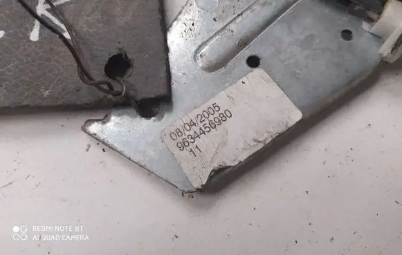 Peugeot 307 Front window lifting mechanism without motor 9634456980