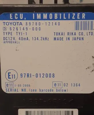 Toyota Corolla E120 E130 Immobilizer control unit/module 8978012140