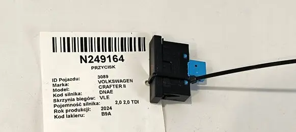 Volkswagen Crafter Hazard light switch 7C0953509A