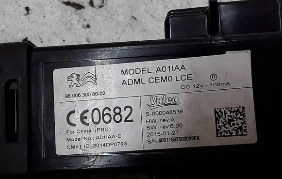 Citroen C4 Grand Picasso Ignition key card reader 9800630080 DC12V100AA S000048530