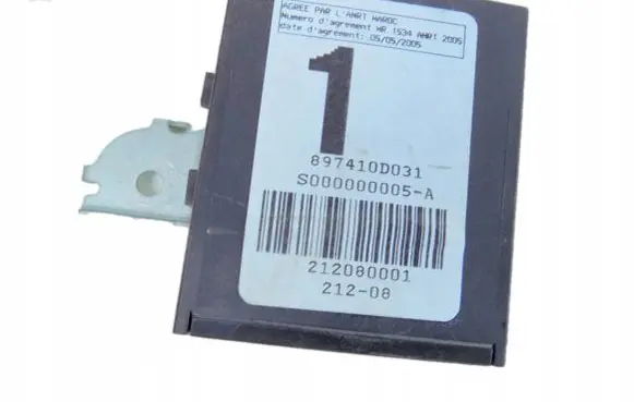 Toyota Yaris Door central lock control unit/module 897410D031