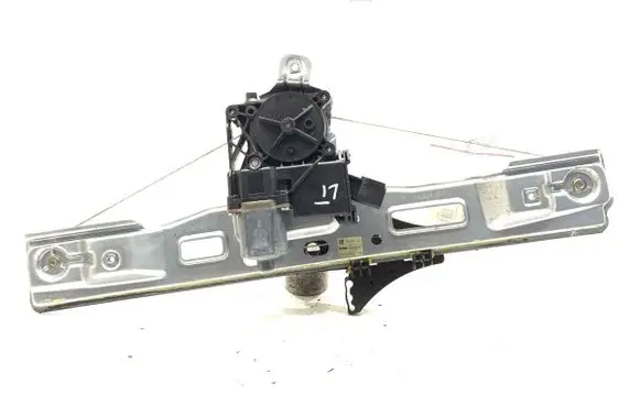 Rear door window regulator with motor