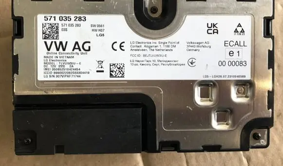 Volkswagen Tiguan Bluetooth control unit module 571035283 8T1055283