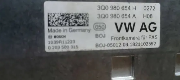 Volkswagen Golf VII Windshield/windscreen camera 3Q0980654H 3Q0980654A 0203500315