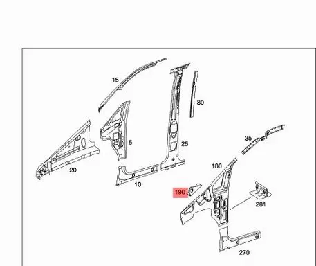 Mercedes-Benz Vaneo W414 Fender mounting bracket A6397520214 ZGS06 23W18