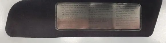 Mazda MX-5 NB Miata Sun visor