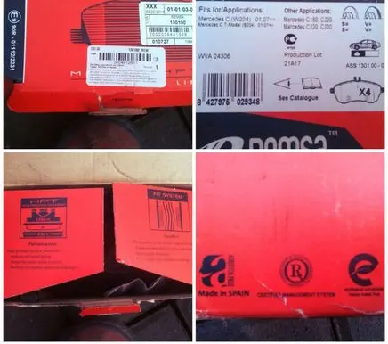 Mercedes-Benz C W204 Brake pads (front) 130100 A0054200820 BPM130100