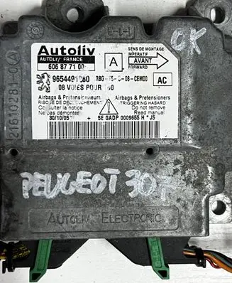 Peugeot 307 Airbag control unit/module 9654491080 606877100