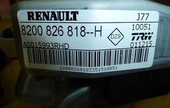 Renault Grand Modus Steering wheel axle 8200826818