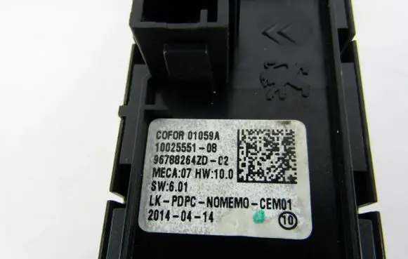 Peugeot 308 Electric window control switch 96788264ZD