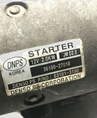 Hyundai Tucson JM Starter motor 3610027010 031013190