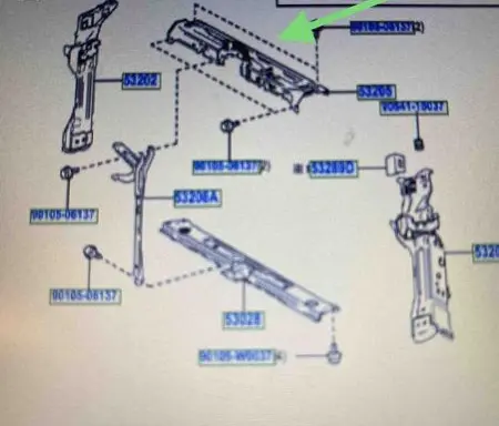 Toyota C-HR II Radiator support slam panel 53205F4080
