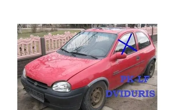 Opel Corsa B Front door window/glass (coupe) 43R000016