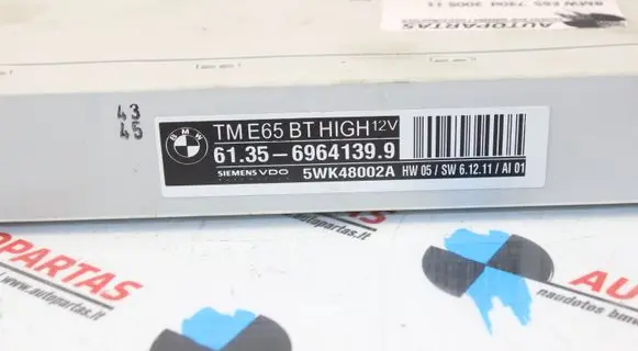 BMW 7 E65 E66 Door control unit/module 6964139