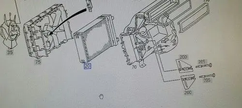 Mercedes-Benz G W461 W463 1st Gen Heater blower radiator A0028356201