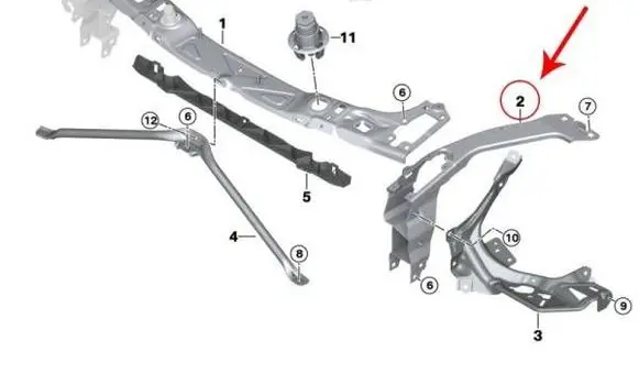 Mini Cooper F57 Headlight/headlamp mounting bracket 7307873