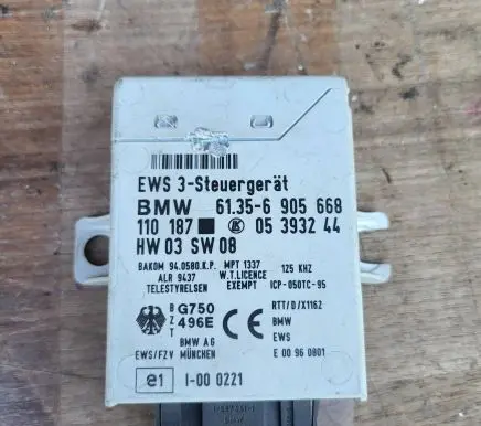 BMW 5 E39 Immobilizer control unit/module 61356905668 05393244 110187