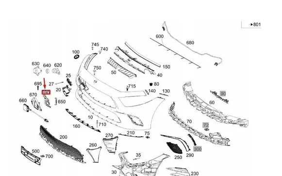 Mercedes-Benz E W213 Blind spot radar bracket A2138889900