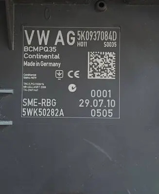 Volkswagen Sharan Comfort/convenience module 5K0937084D 5WK50282A BCMPQ35
