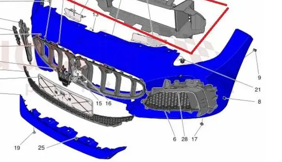 Maserati GranTurismo II Intercooler air guide/duct channel 670168205 670207844