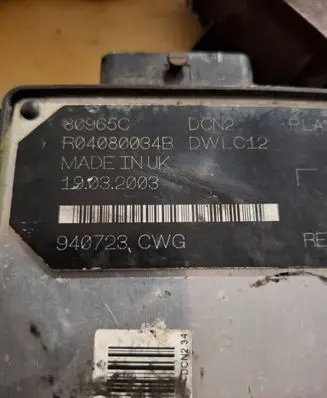 Peugeot Partner Engine control unit/module R04080034B 80965C 19032003