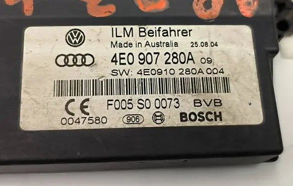 Audi A8 S8 D3 4E Other control units/modules 4E0907280A F005S00073 4E0910280A
