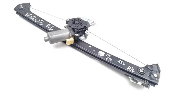 Rear door window regulator with motor