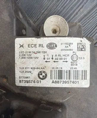 BMW 1 F20 F21 Headlight/headlamp 8739574 01192384 A8873957401