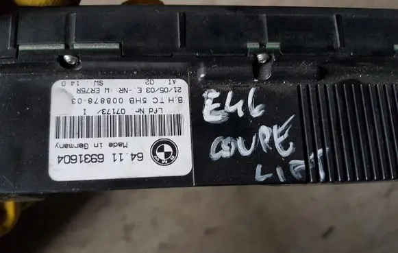 BMW 3 E46 Climate control unit 6931604