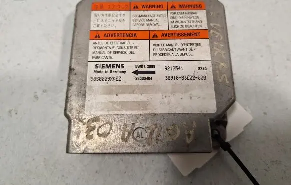 Opel Agila A Airbag control unit/module 5WK42898 3891083E02000 9212541