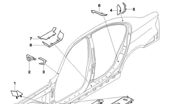 BMW 3 E90 E91 Other sill/pillar trim element 7158661 41007158661