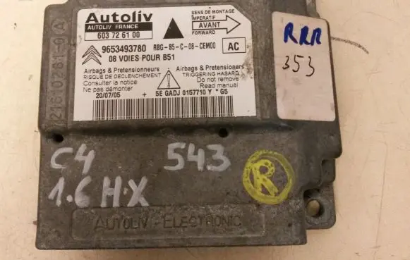 Citroen C4 I Airbag control unit/module 9653493780 603726100