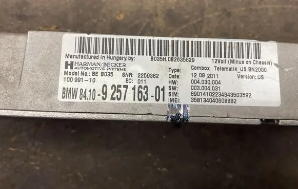BMW X5M E70 Bluetooth control unit module 9257163 84109257163