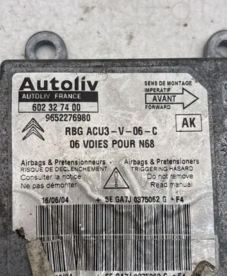 Citroen Xsara Picasso Airbag control unit/module 602327400 9652276980